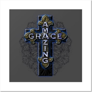 Amazing Grace Ornate Cross Posters and Art
